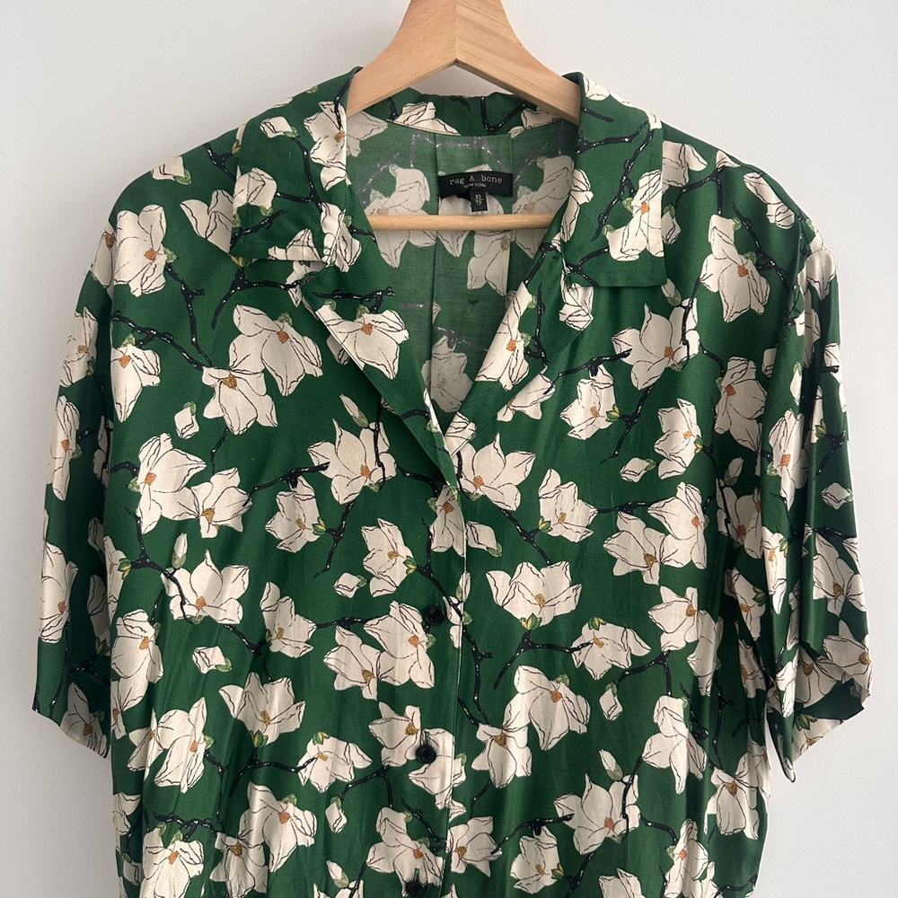 Rag&Bone Floral Green Women's Top